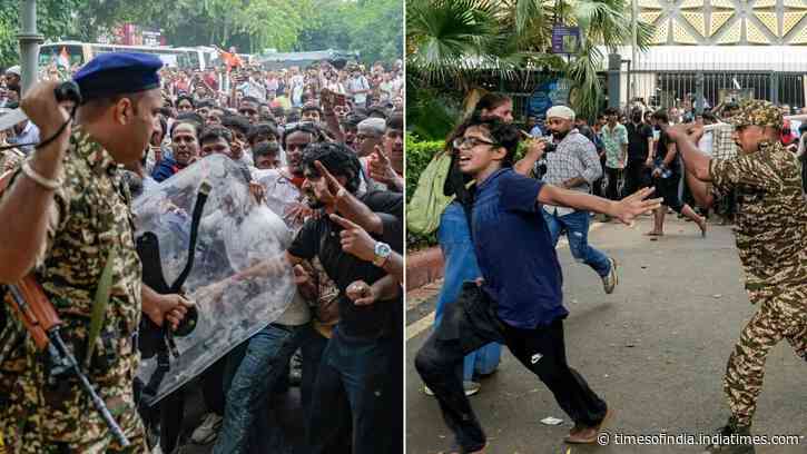 70 detained, 118 cops and 60 marchers Injured: Police block protesters' march to Parliament; JP Nadda meets CJP representatives