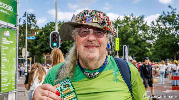 Michel ondanks burn-out toch aanwezig bij Nijmeegse Vierdaagse voor ruilhandel:
’Thuis heb ik een flinke verzameling’