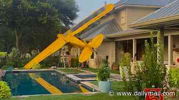 Pilot miraculously survives after his plane crashes on top of stunning mansion after missing private runway