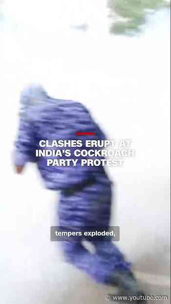 Clashes erupt at India’s Cockroach Party protest