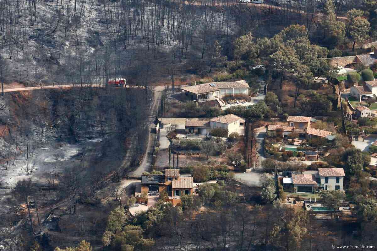 Maisons endommagées, collines calcinées : les images aériennes des dégâts causés par l’incendie de Taradeau - Les Arcs dans le Var