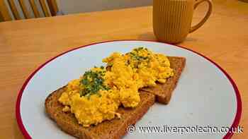 Scrambled eggs come out the pan creamier if you swap milk and butter for 1 better ingredient