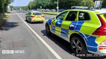 Major road closed after motorcycle crash