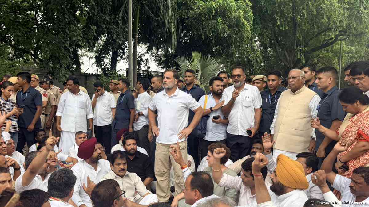 Students' stir: Rahul, Priyanka lead Congress protest outside PM Modi's residence; demand resignations