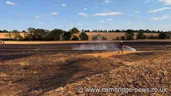‘Mini tornado’ appears after field fire caused by spark from combine harvester