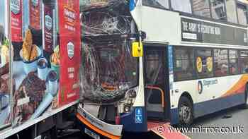 Bus crashes into lorry in Newcastle as eight people rushed to hospital