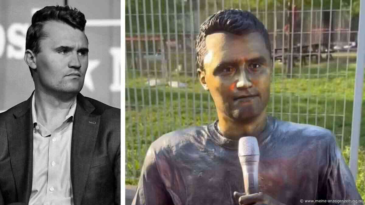„Neues öffentliches Urinal“: Statue von Charlie Kirk erntet Spott und Drohungen im Netz