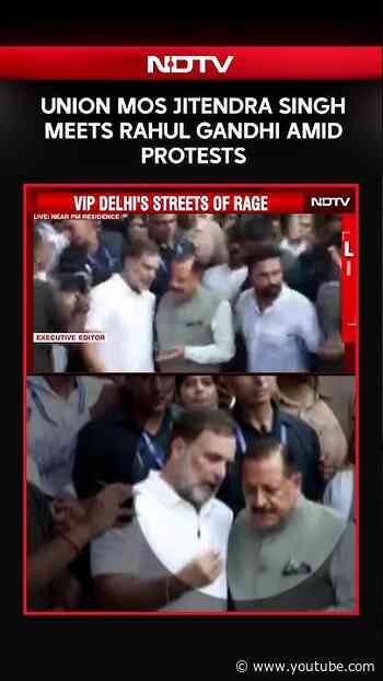 Union Minister Jitendra Singh Speaks To Rahul Gandhi Amid Congress Protest