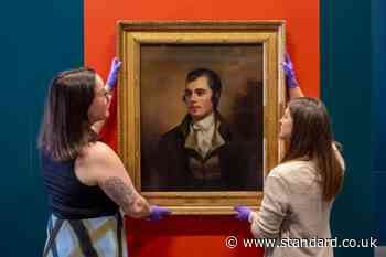 Once-lost Burns portrait goes on display at his former Ayrshire home