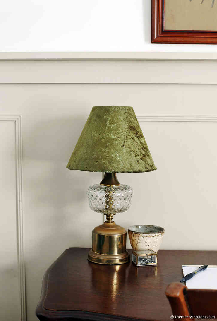 DIY Velvet Lamp Shade and Wireless Lamp