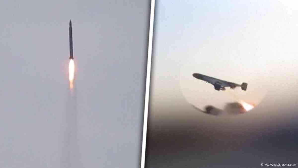 Iraanse staatstelevisie toont beelden van afgevuurde raketten en drones