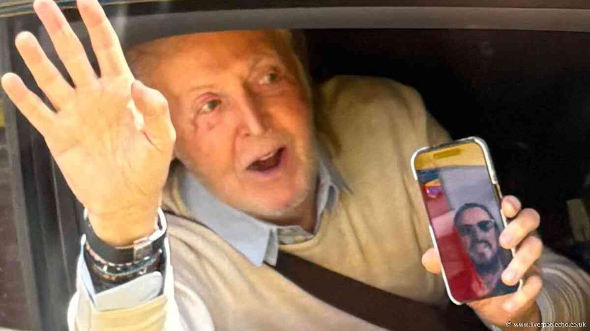 Sir Paul McCartney waves to Magical Mystery Tour bus 'while on FaceTime to Ringo Starr'