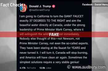 Fact File: Trump post on fighting Canadian wildfires with 'giant faucet' is a fake