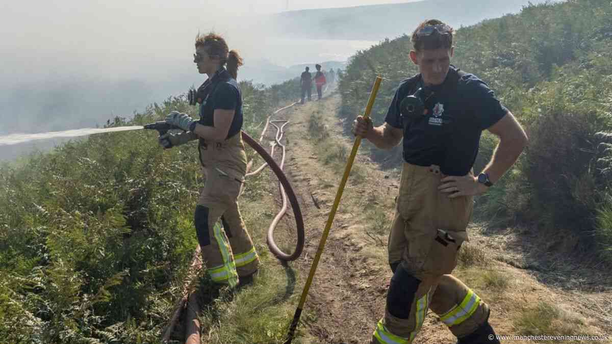 Dovestone moorland blaze: firefighters set to remain until the weekend