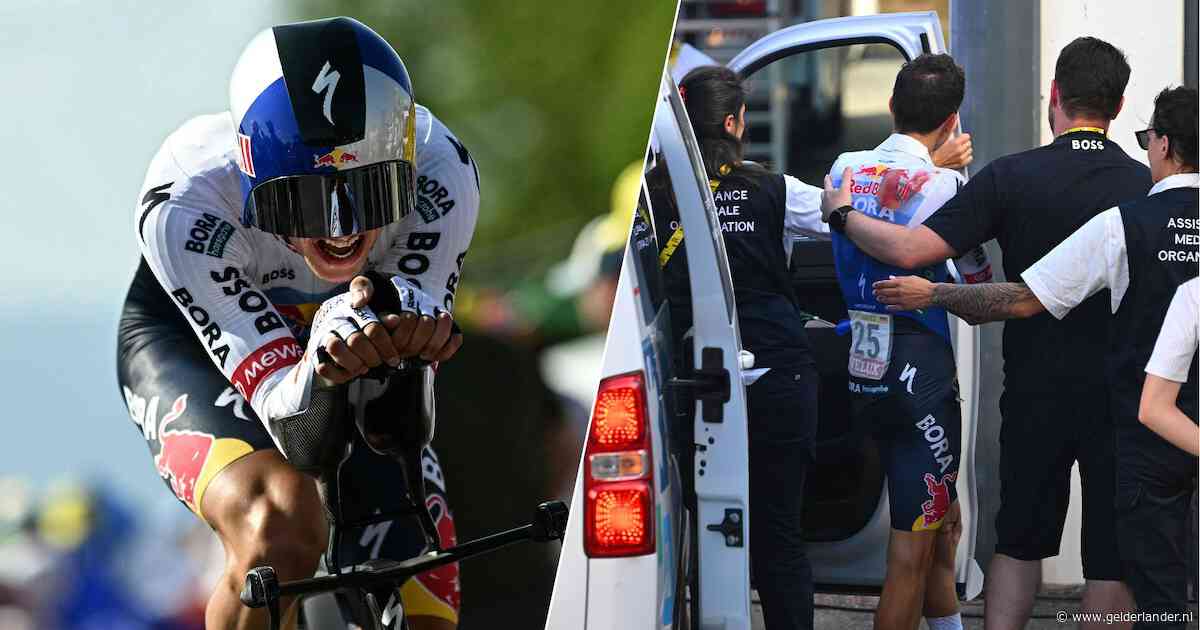 Einde Tour de France voor Florian Lipowitz: Duitser breekt sleutelbeen na harde val in tijdrit