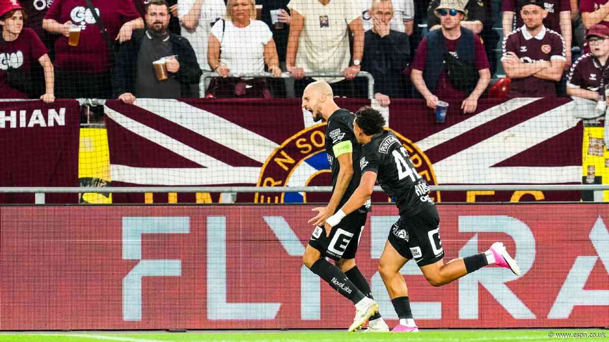 Hearts lose 4-0 to Graz in CL qualifying 1st leg