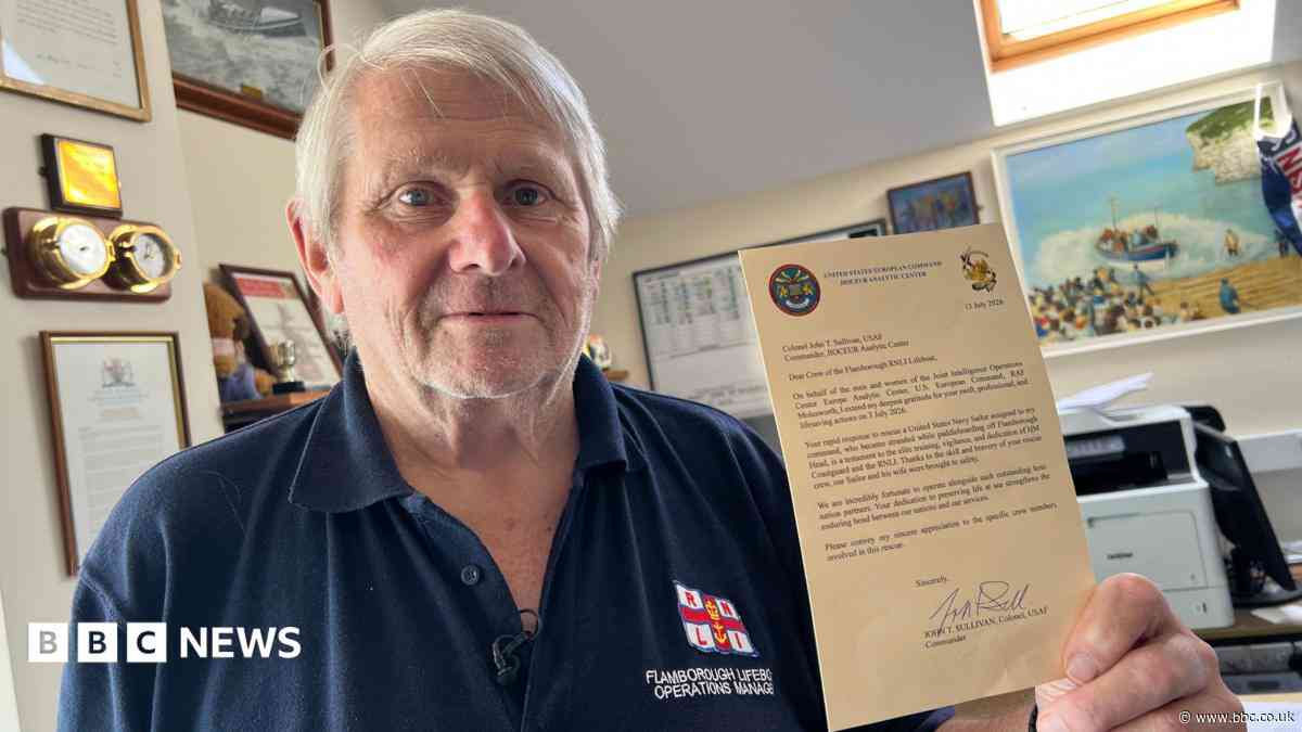 US military chief thanks RNLI for rescuing sailor