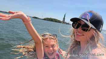 Abbey Clancy shares sweet snaps of her lookalike daughter Liberty, 11, seeing the Statue of Liberty as the family continue to soak up the sights of New York
