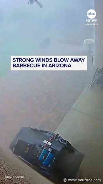 Strong winds blow away barbecue in Arizona