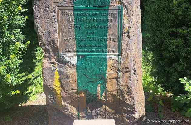 POL-HOL: Erneute Sachbeschädigung durch Farbschmierereien am Gedenkstein für ermordete Polizisten im Rottmündetal bei Boffzen.