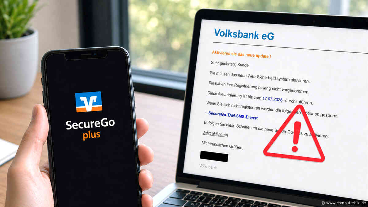 SecureGo Plus: Phishing-Mail zielt auf Volksbank-Kunden