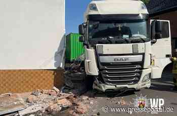 POL-PDKL: Lkw kracht in Hauswand