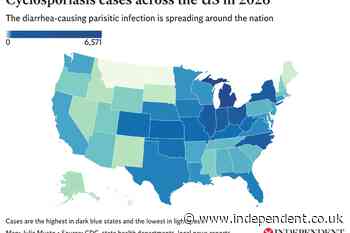 Mapped: More than 12,000 cases of diarrhea-causing parasite now reported across US