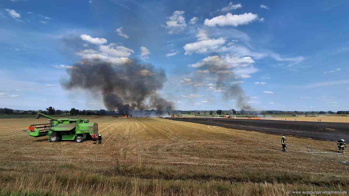 Stau: Flächenbrand an der Autobahn A7 bei Illertissen