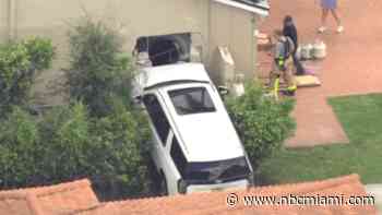 Car crashes into home, may have hit gas line in NW Miami-Dade, officials say