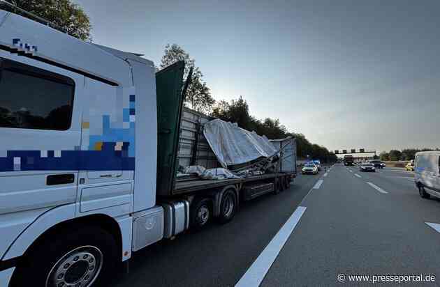 POL-OF: LKW-Kuriosität auf der Autobahn: Mit zerstörtem Auflieger, leerem Tank und abgefahrenen Reifen unterwegs