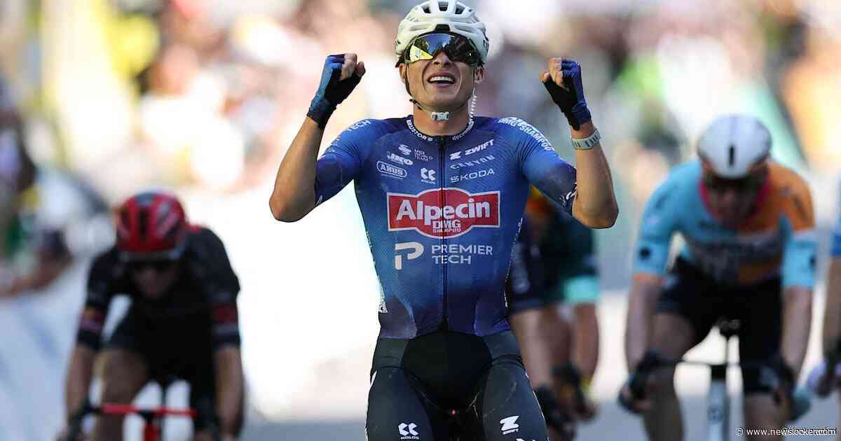 Jasper Philipsen heeft na goede lead-out van Mathieu van der Poel zijn etappezege binnen