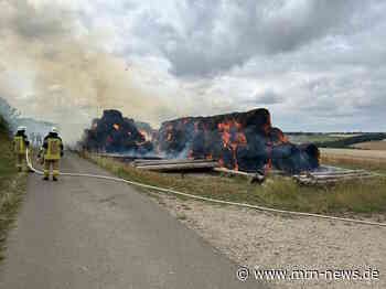 Koblenz –   Mutmaßliche Brandstiftungen in Tiefenbach – Rund 200 Heuballen und Grünflächen in Brand