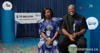 Brampton couple wins $70M Lotto Max jackpot with Mother’s Day gift