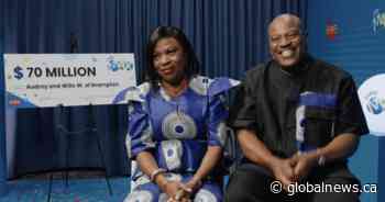 Brampton couple wins $70M Lotto Max jackpot with Mother’s Day gift