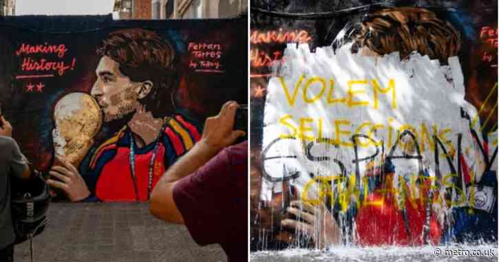 Spain World Cup winner Ferran Torres has mural vandalised within 24 hours in Barcelona