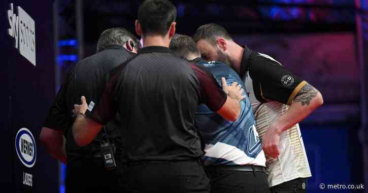 World Matchplay Darts suspended as Cameron Menzies suffers medical issue on stage