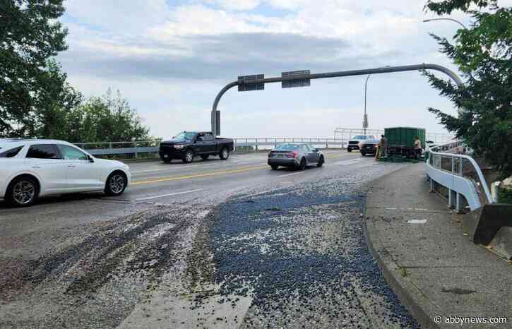 Spilled blueberries create another ‘traffic jam’ in Mission