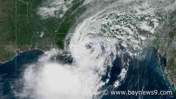 Tropical Storm Bertha continues westward along the Gulf Coast
