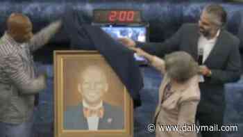 Lawmakers waste huge sum of taxpayer cash on THREE portraits of retired former colleague