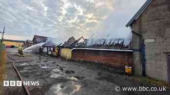 Building severely damaged in industrial fire