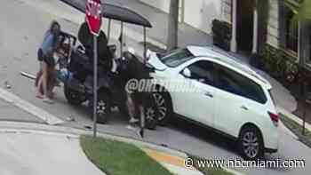Surveillance video shows car crash into golf cart in Cutler Bay