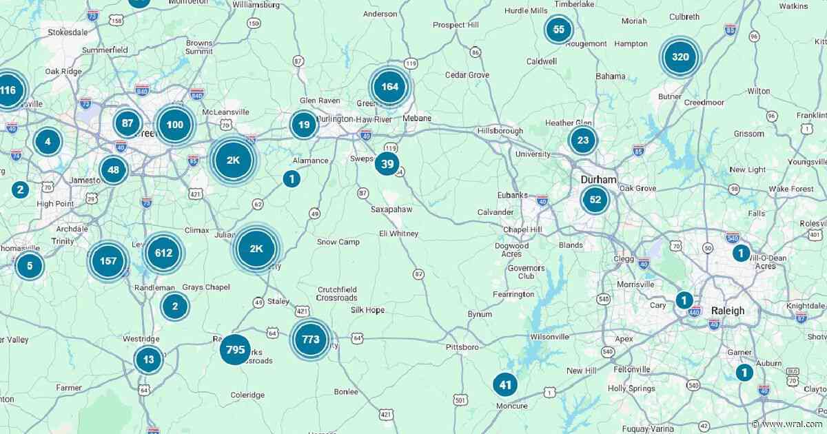 2,000+ customers lose power in Durham, more to west as heavy rain falls in NC