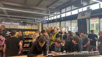 Huge queues in Prescot service station as 100 free items given away