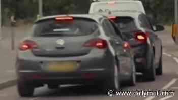 Moment female driver screams abuse at Nigel Farage out of car window before crashing seconds later