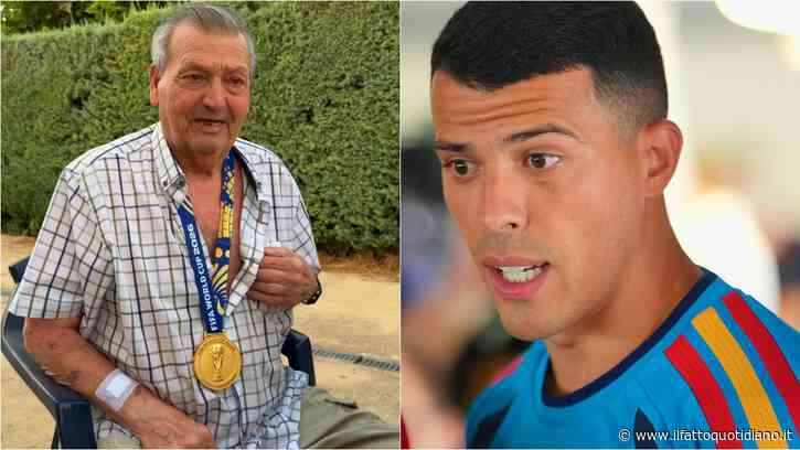 Pedro Porro consegna la medaglia a nonno Antonio, che si commuove: “Missione compiuta”. Dormiva in macchina per accompagnarlo agli allenamenti