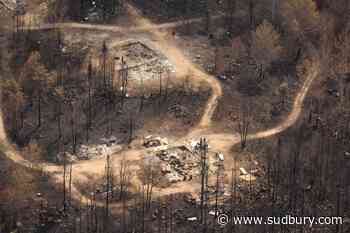 Aerial photo show wildfire devastation of Ontario First Nation