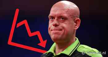 Michael van Gerwen valt voor het eerst in dertien jaar uit top 4 van de wereld en dreigt zelfs ver weg te zakken