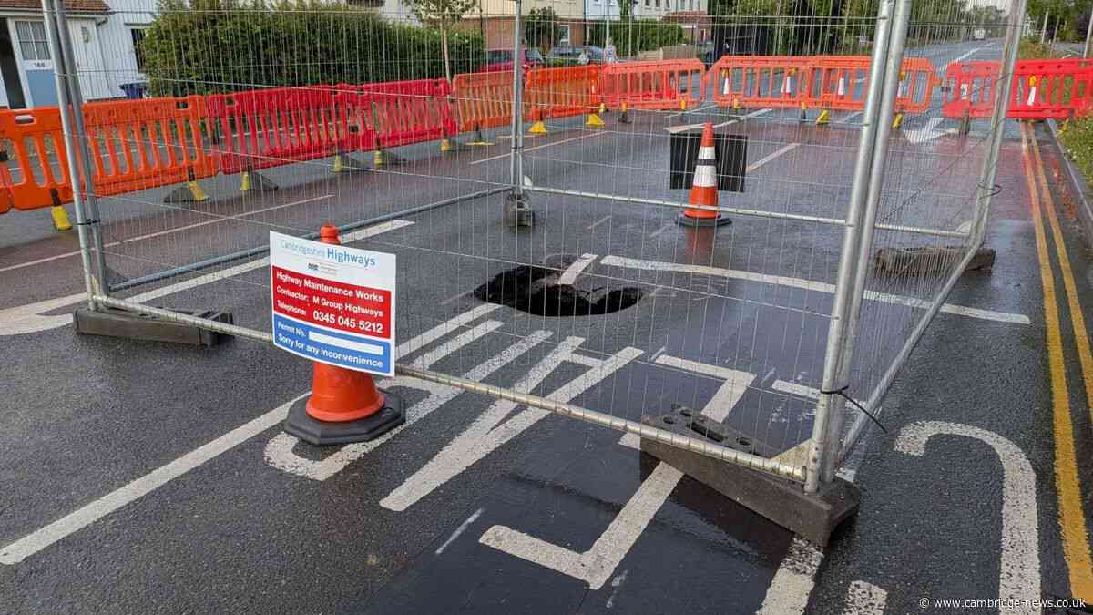 Work to restart on car-sized sinkhole  in Cambridge ‘as soon as possible’