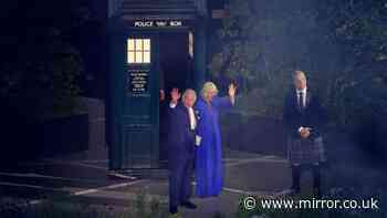 Charles and Camilla emerge from Tardis at Commonwealth Games opening ceremony