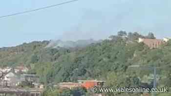 Wildfire breaks out on hills above Welsh city
